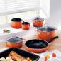 Preview: Riess Fleischtopf mit Glasdeckel, Nouvelle Corall